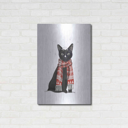 Luxe Metal Art 'Black Cat, Red Scarf' by Fab Funky Metal Wall Art,24x36