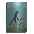 Luxe Metal Art 'Black Labrador on Bicycle - Sky' by Fab Funky Metal Wall Art