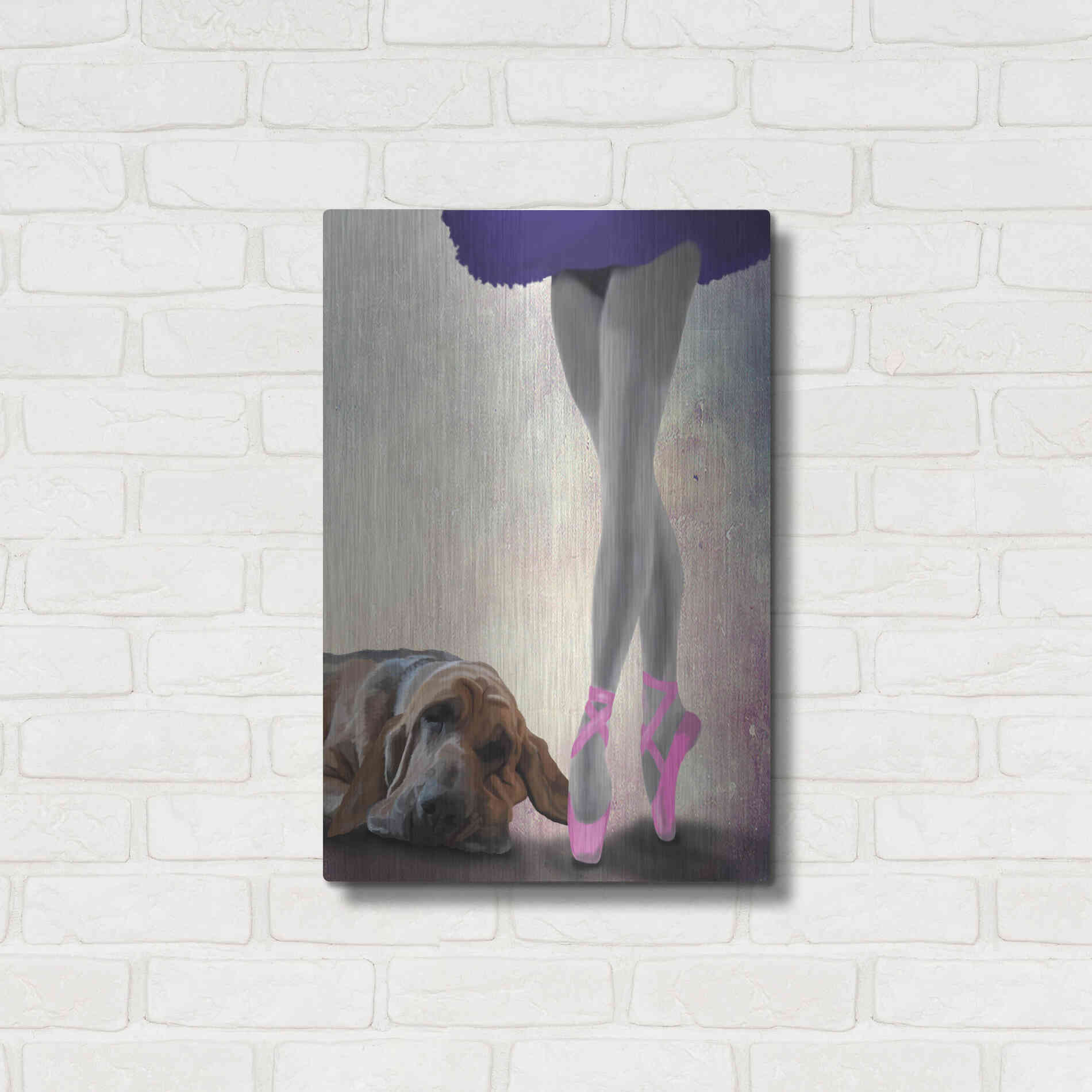 Luxe Metal Art 'Bloodhound And Ballet Dancer' by Fab Funky Metal Wall Art,16x24