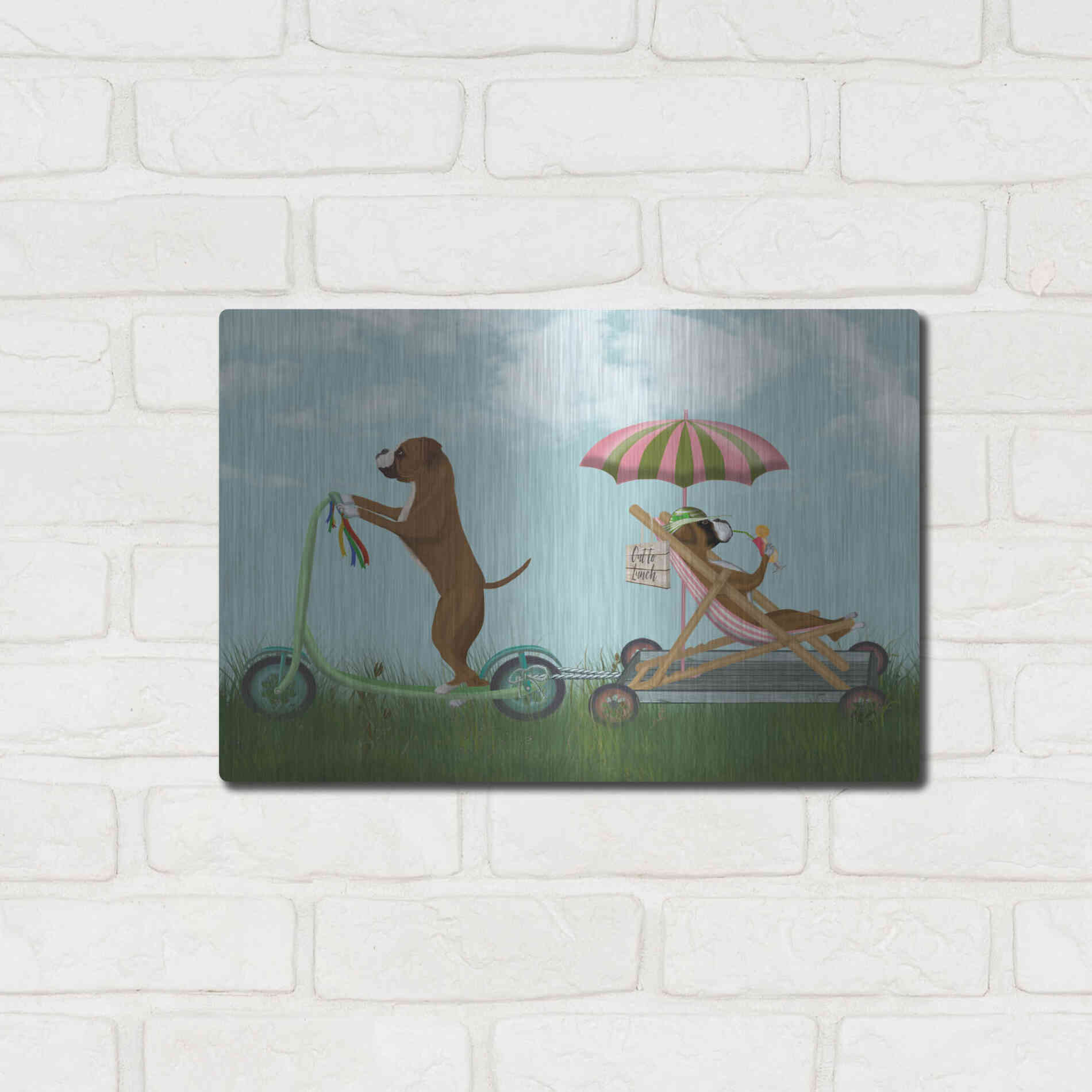 Luxe Metal Art 'Boxer Scooter' by Fab Funky Metal Wall Art,16x12