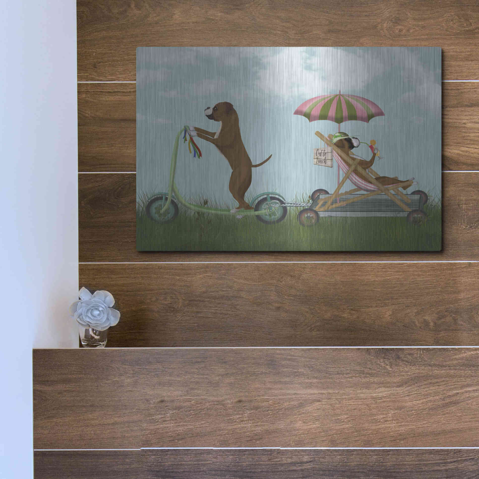 Luxe Metal Art 'Boxer Scooter' by Fab Funky Metal Wall Art,16x12