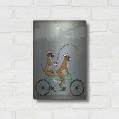 Luxe Metal Art 'Boxer Tandem' by Fab Funky Metal Wall Art,12x16