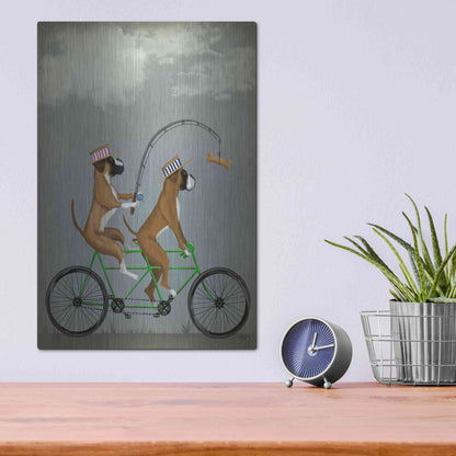 Luxe Metal Art 'Boxer Tandem' by Fab Funky Metal Wall Art,12x16