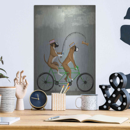 Luxe Metal Art 'Boxer Tandem' by Fab Funky Metal Wall Art,12x16