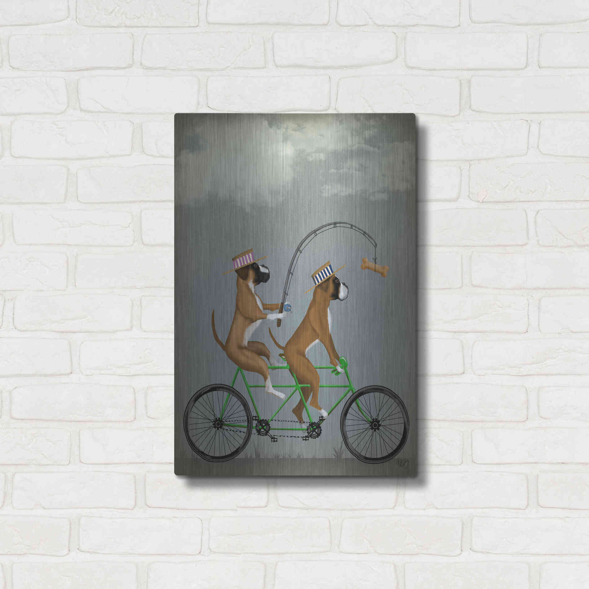 Luxe Metal Art 'Boxer Tandem' by Fab Funky Metal Wall Art,16x24