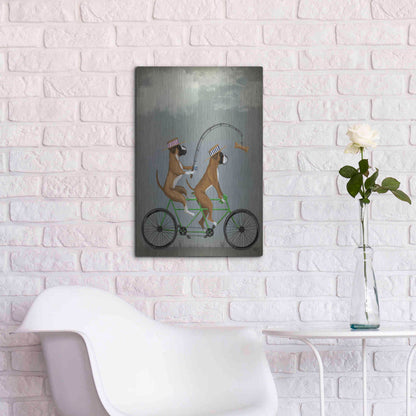 Luxe Metal Art 'Boxer Tandem' by Fab Funky Metal Wall Art,16x24