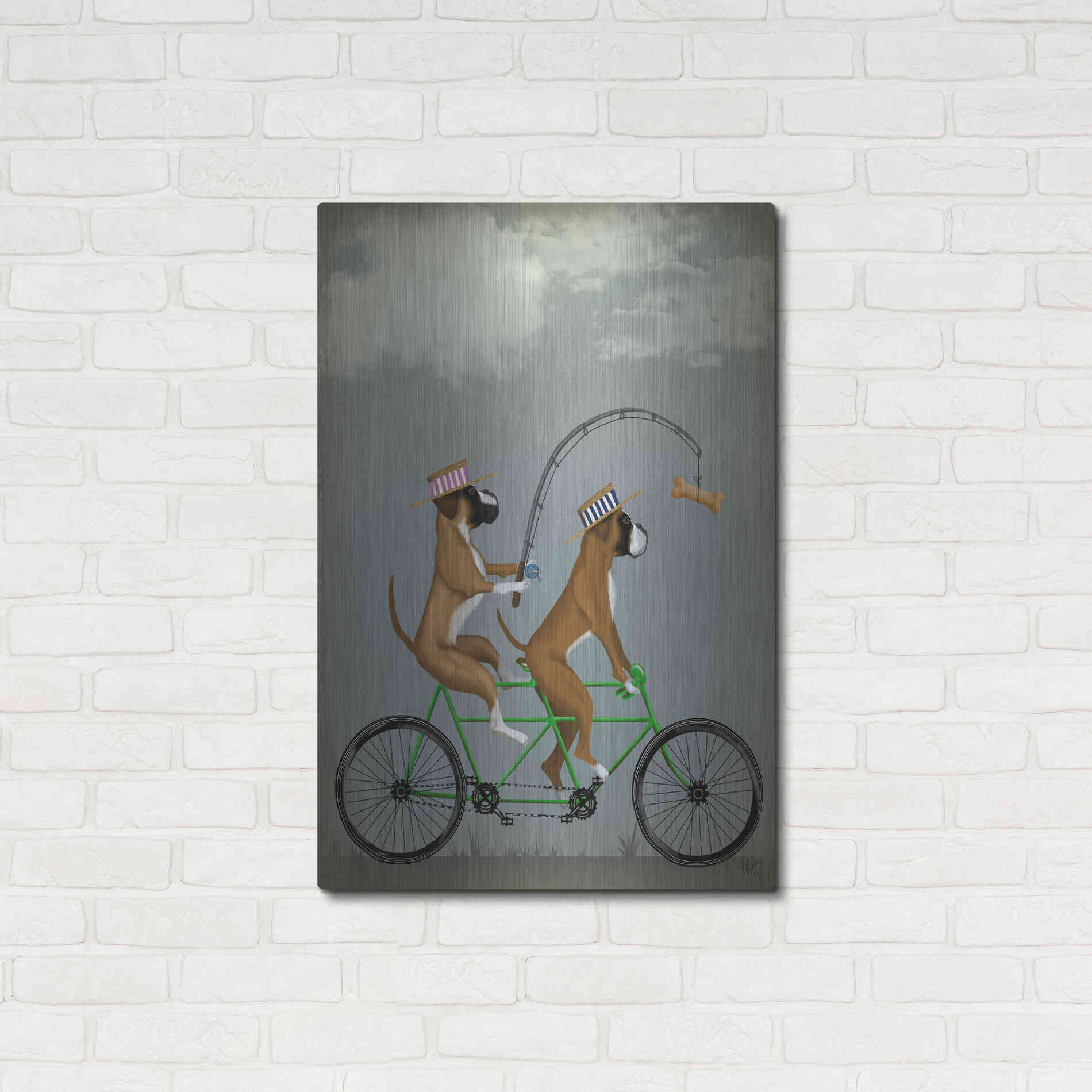 Luxe Metal Art 'Boxer Tandem' by Fab Funky Metal Wall Art,24x36