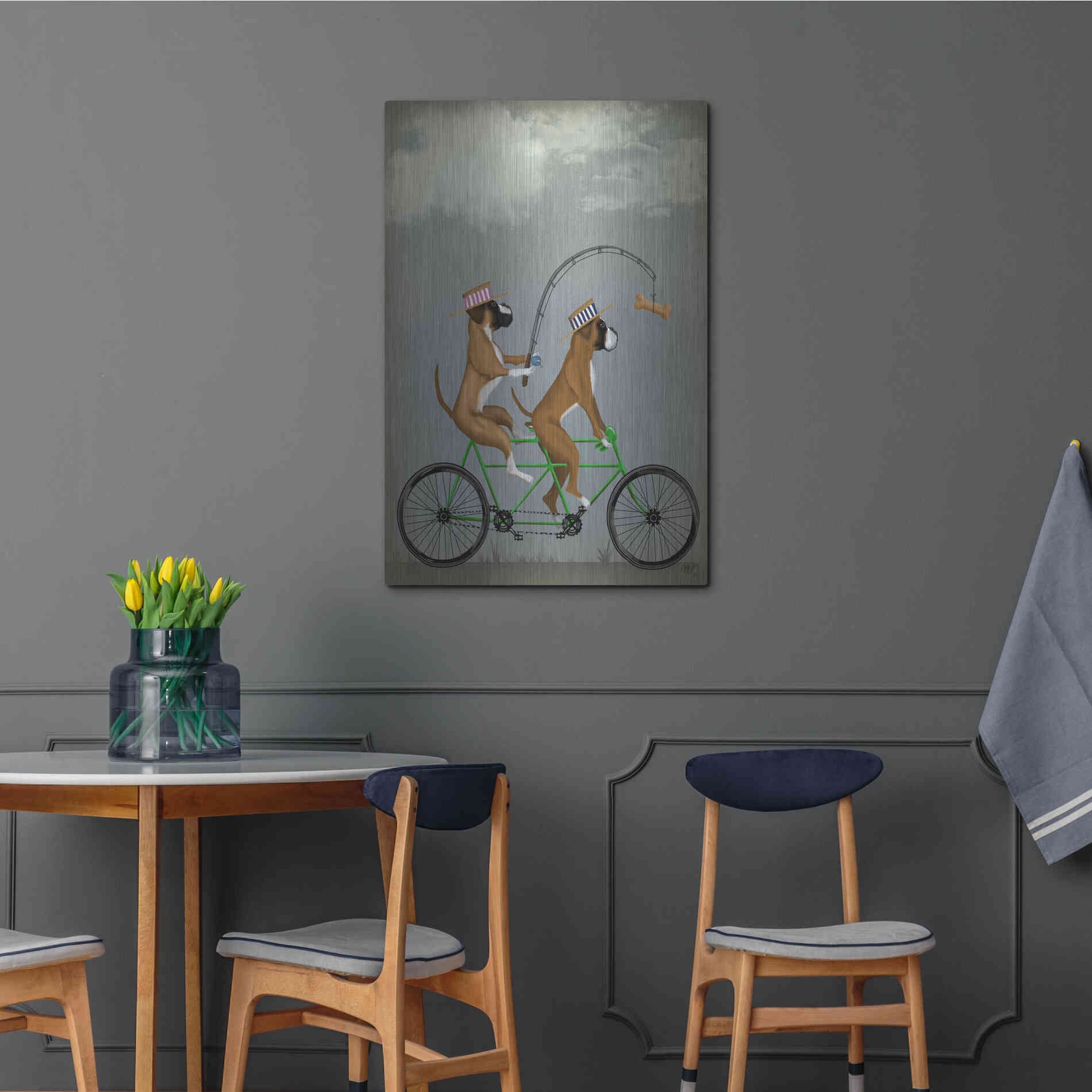 Luxe Metal Art 'Boxer Tandem' by Fab Funky Metal Wall Art,24x36