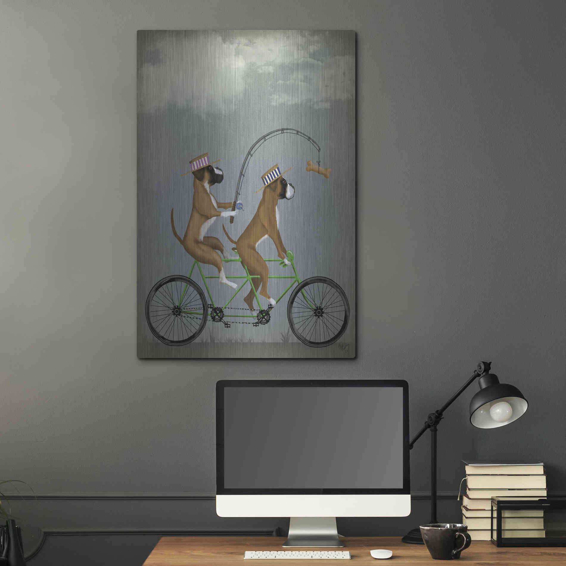 Luxe Metal Art 'Boxer Tandem' by Fab Funky Metal Wall Art,24x36