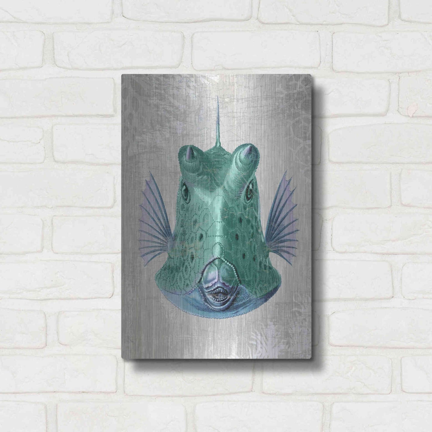 Luxe Metal Art 'Cowfish' by Fab Funky Metal Wall Art,12x16
