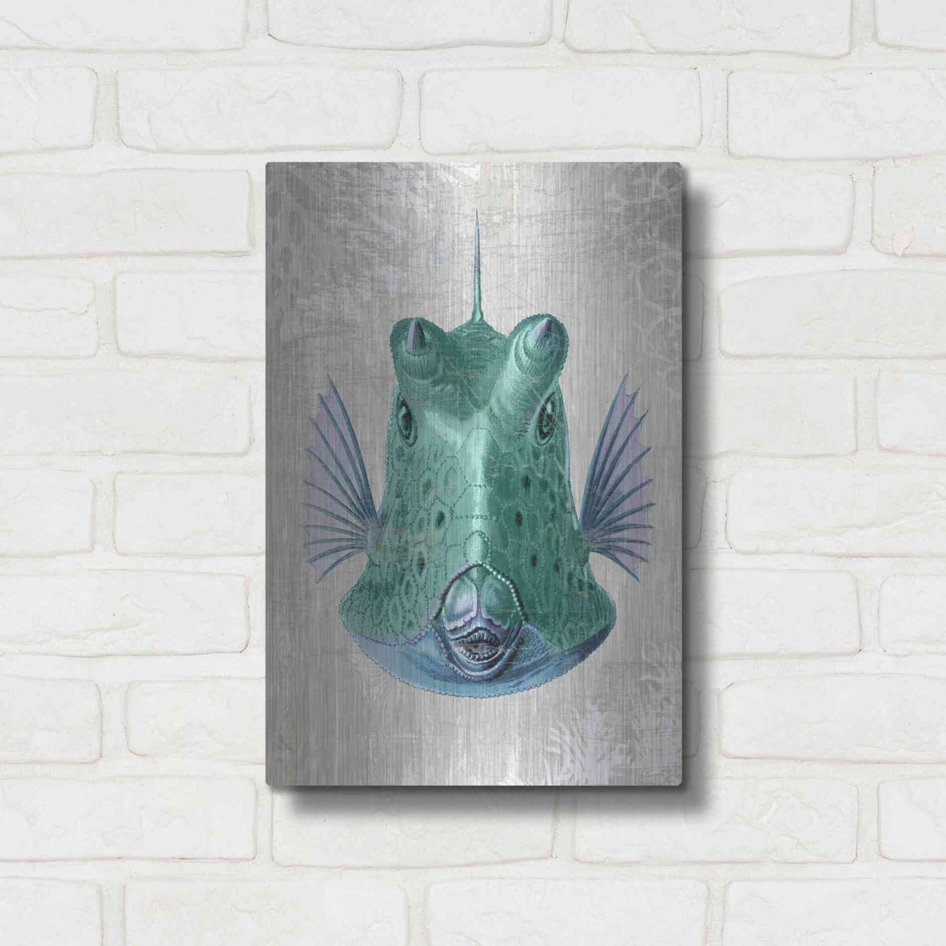 Luxe Metal Art 'Cowfish' by Fab Funky Metal Wall Art,12x16
