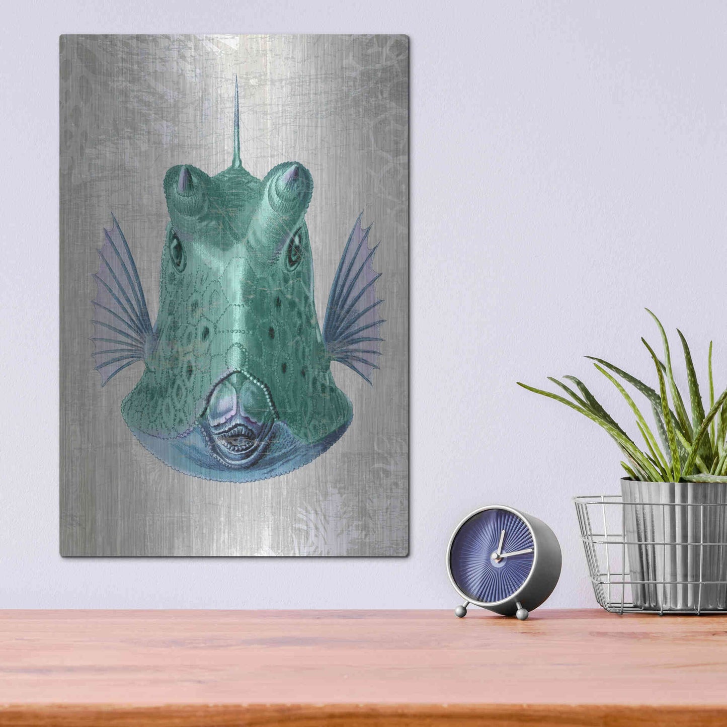 Luxe Metal Art 'Cowfish' by Fab Funky Metal Wall Art,12x16