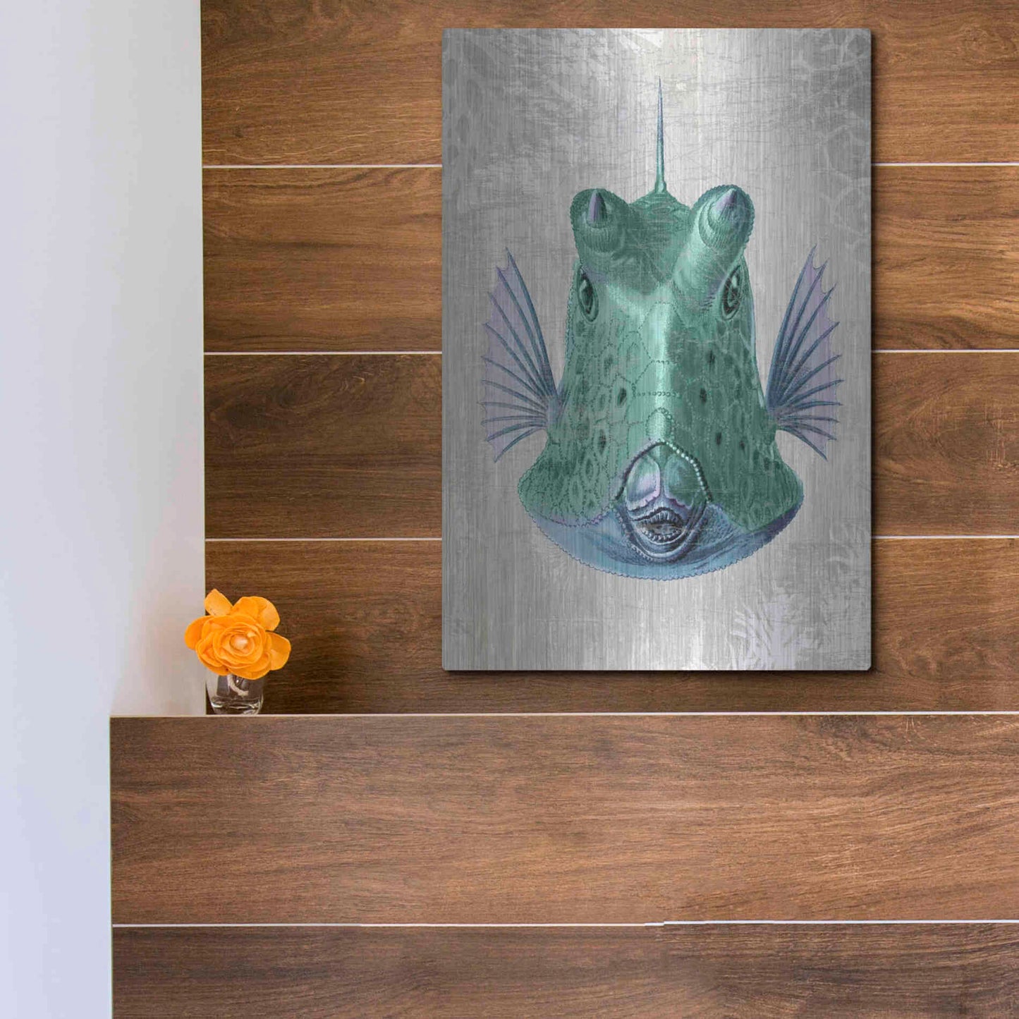 Luxe Metal Art 'Cowfish' by Fab Funky Metal Wall Art,12x16