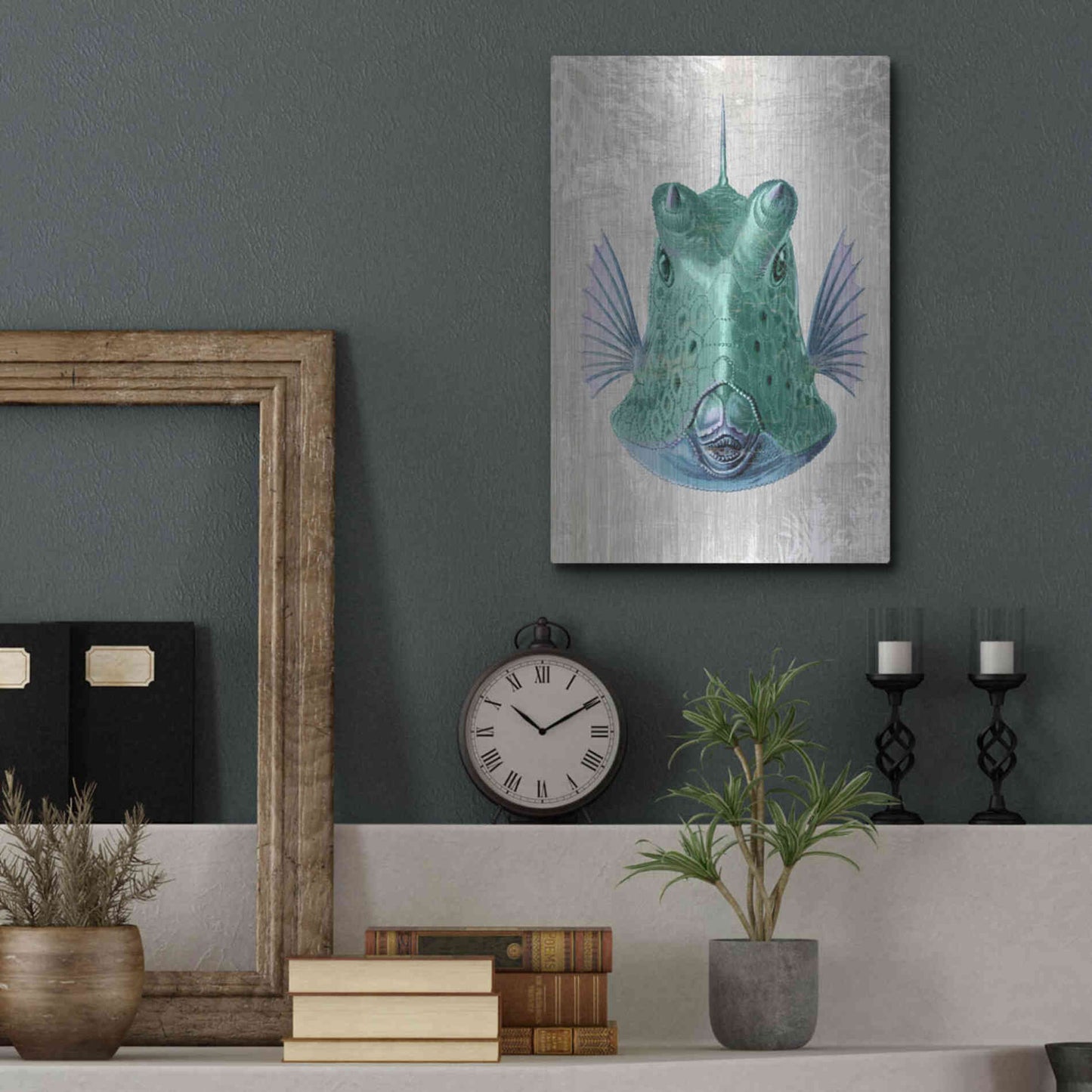 Luxe Metal Art 'Cowfish' by Fab Funky Metal Wall Art,12x16