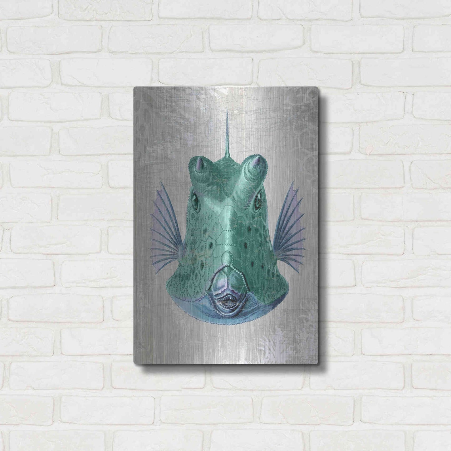 Luxe Metal Art 'Cowfish' by Fab Funky Metal Wall Art,16x24