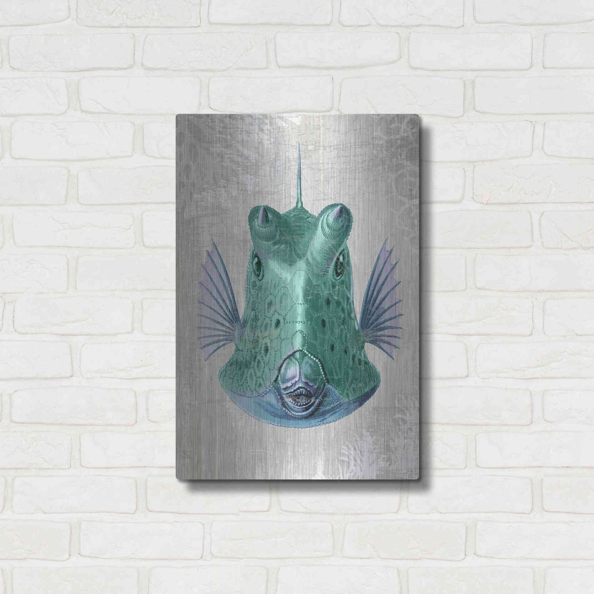 Luxe Metal Art 'Cowfish' by Fab Funky Metal Wall Art,16x24