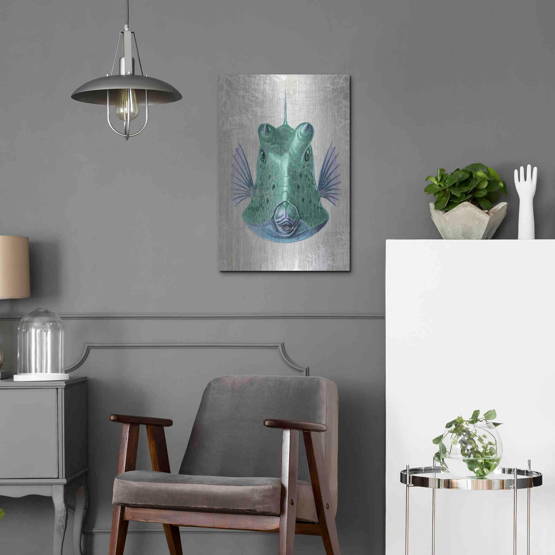 Luxe Metal Art 'Cowfish' by Fab Funky Metal Wall Art,16x24