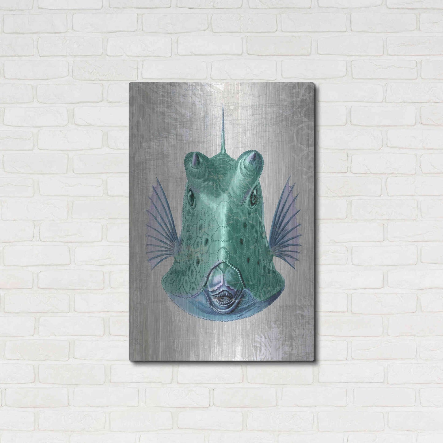 Luxe Metal Art 'Cowfish' by Fab Funky Metal Wall Art,24x36
