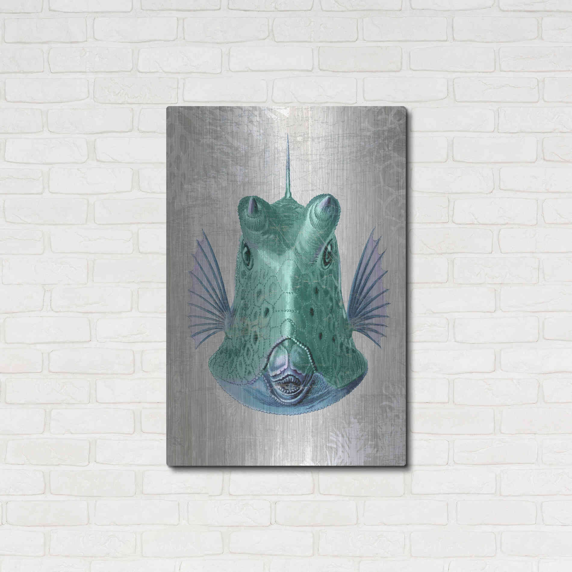 Luxe Metal Art 'Cowfish' by Fab Funky Metal Wall Art,24x36