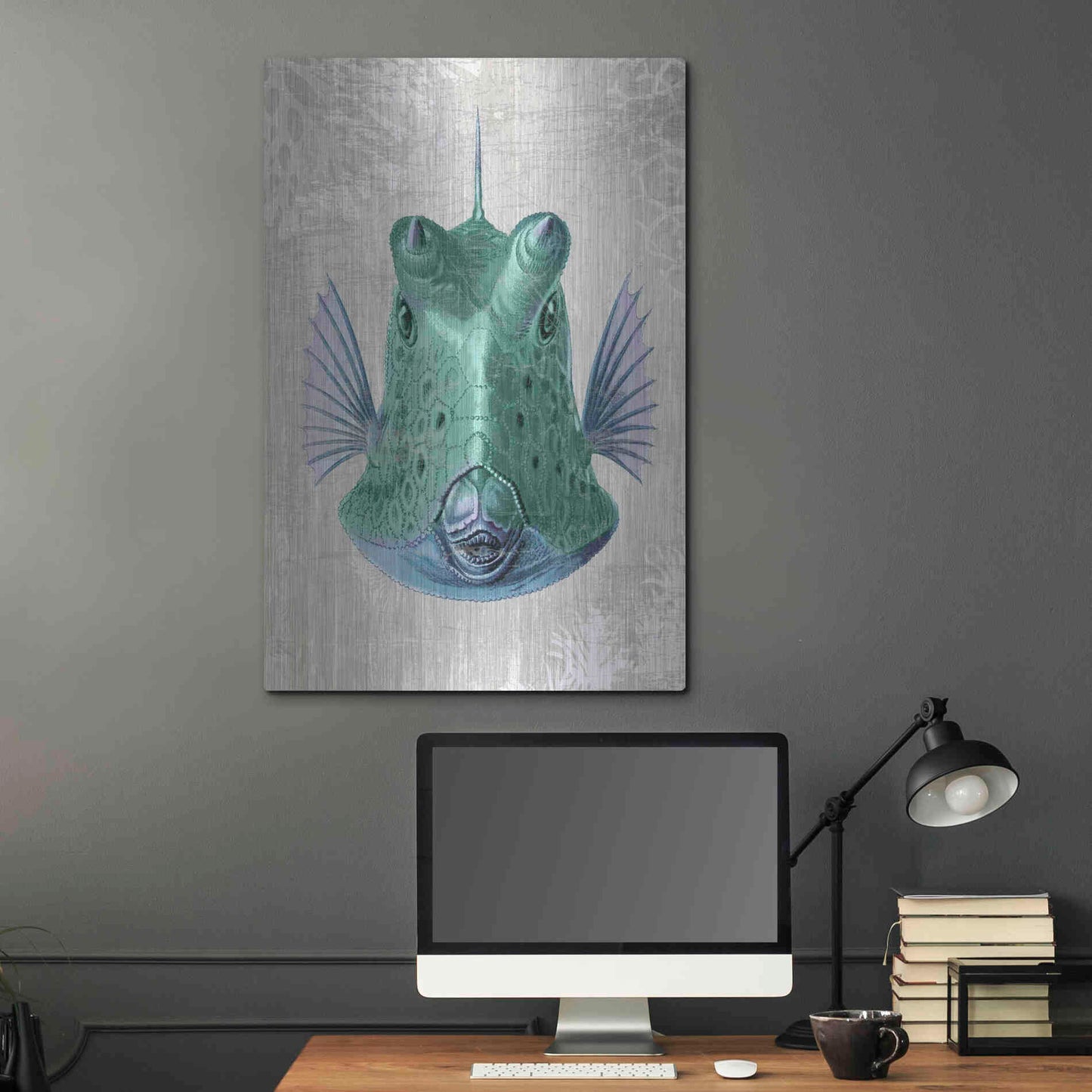 Luxe Metal Art 'Cowfish' by Fab Funky Metal Wall Art,24x36