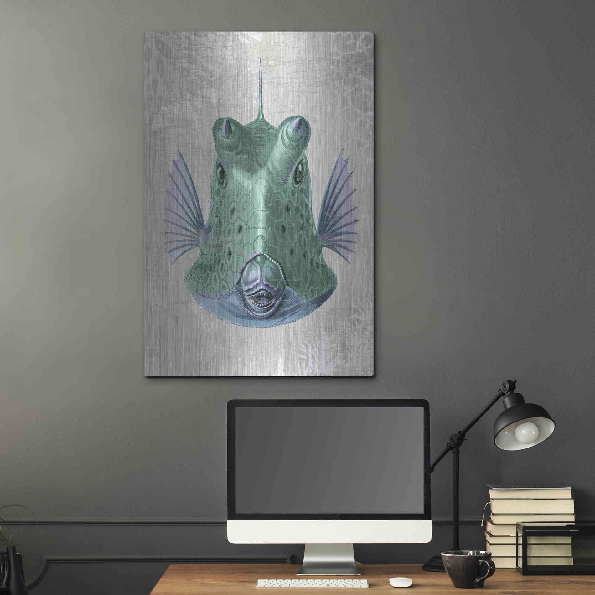 Luxe Metal Art 'Cowfish' by Fab Funky Metal Wall Art,24x36