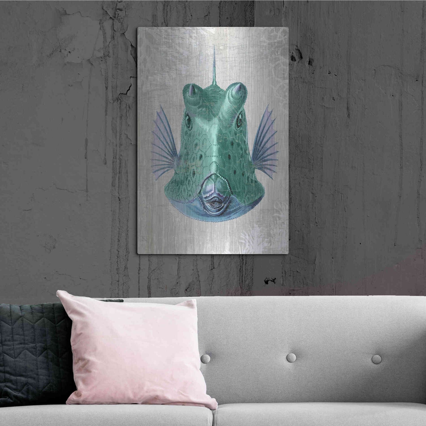 Luxe Metal Art 'Cowfish' by Fab Funky Metal Wall Art,24x36