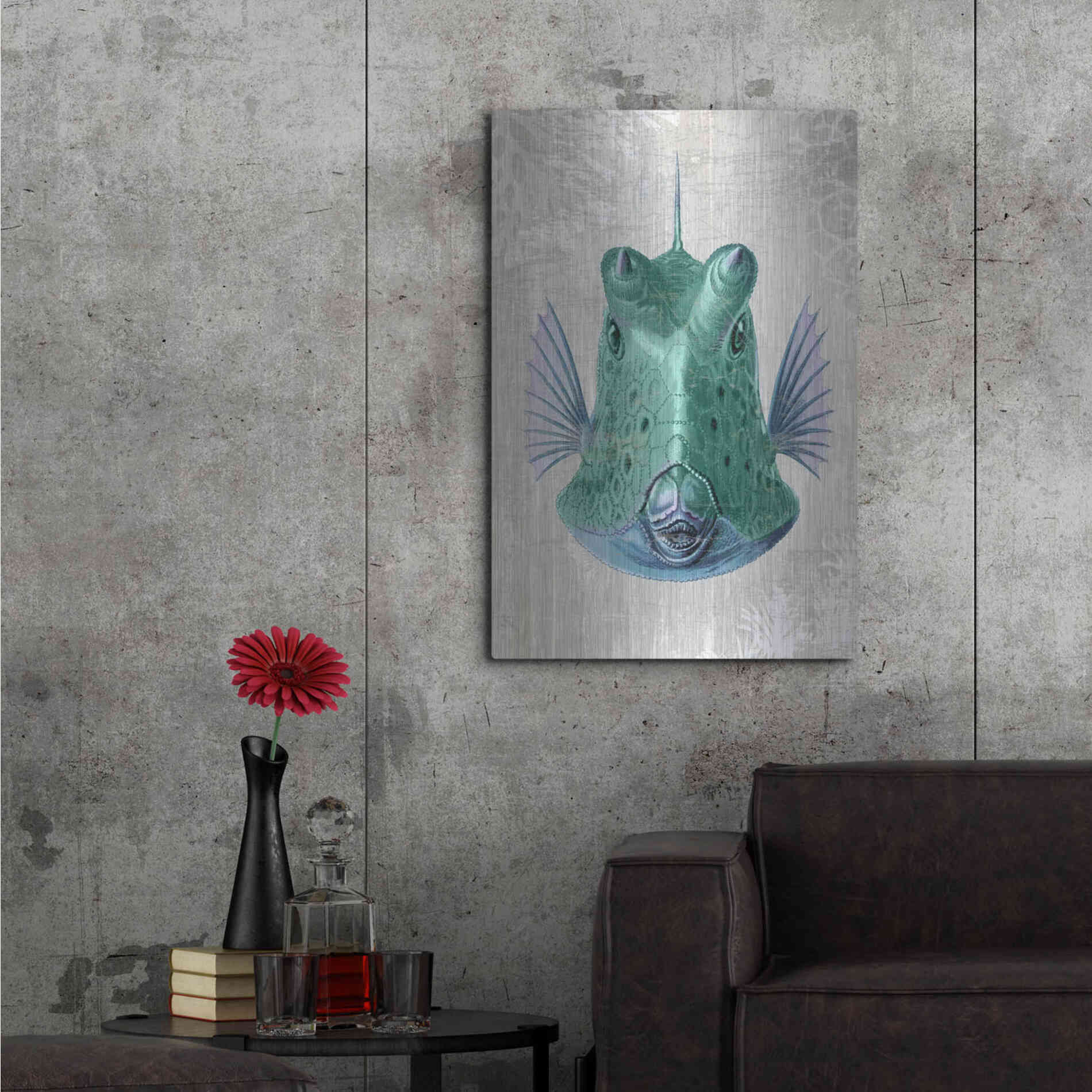 Luxe Metal Art 'Cowfish' by Fab Funky Metal Wall Art,24x36