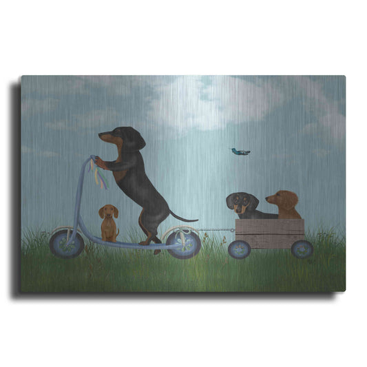 Luxe Metal Art 'Dachshund Scooter' by Fab Funky Metal Wall Art