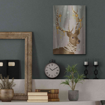 Luxe Metal Art 'Deer with Gold Bells' by Fab Funky Metal Wall Art,12x16