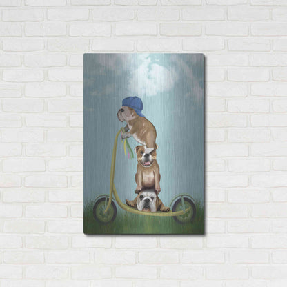 Luxe Metal Art 'English Bulldog Scooter' by Fab Funky Metal Wall Art,24x36