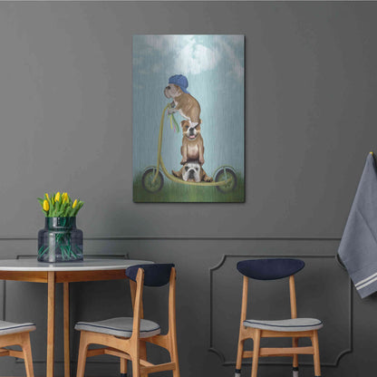 Luxe Metal Art 'English Bulldog Scooter' by Fab Funky Metal Wall Art,24x36