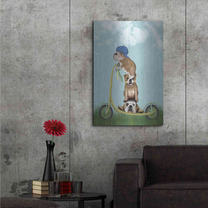 Luxe Metal Art 'English Bulldog Scooter' by Fab Funky Metal Wall Art,24x36