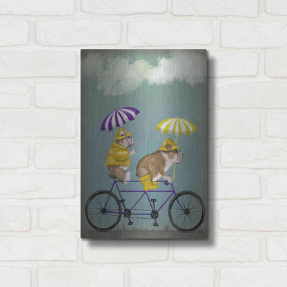 Luxe Metal Art 'English Bulldog Tandem' by Fab Funky Metal Wall Art,12x16