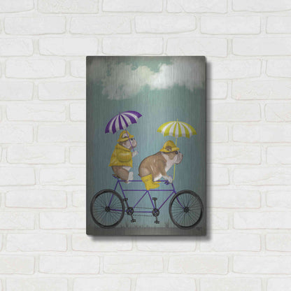 Luxe Metal Art 'English Bulldog Tandem' by Fab Funky Metal Wall Art,16x24