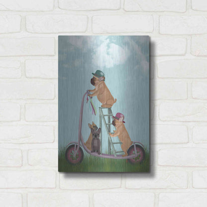 Luxe Metal Art 'French Bulldog Scooter' by Fab Funky Metal Wall Art,12x16