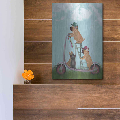 Luxe Metal Art 'French Bulldog Scooter' by Fab Funky Metal Wall Art,12x16