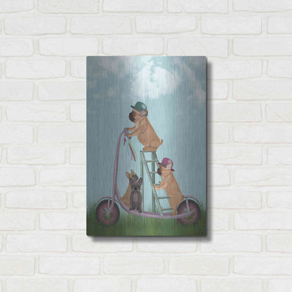 Luxe Metal Art 'French Bulldog Scooter' by Fab Funky Metal Wall Art,16x24