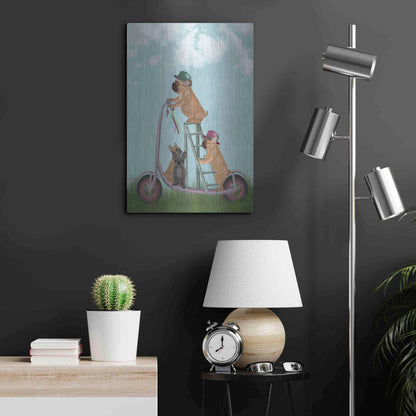 Luxe Metal Art 'French Bulldog Scooter' by Fab Funky Metal Wall Art,16x24