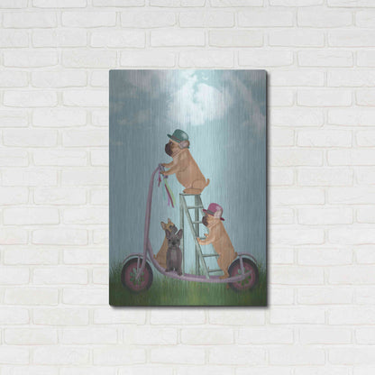 Luxe Metal Art 'French Bulldog Scooter' by Fab Funky Metal Wall Art,24x36