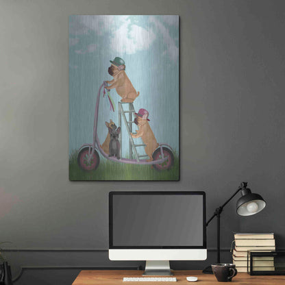 Luxe Metal Art 'French Bulldog Scooter' by Fab Funky Metal Wall Art,24x36