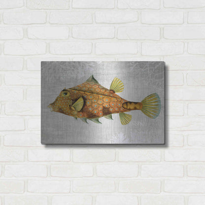Luxe Metal Art 'Gold Turret Fish' by Fab Funky Metal Wall Art,24x16