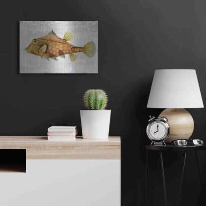 Luxe Metal Art 'Gold Turret Fish' by Fab Funky Metal Wall Art,24x16