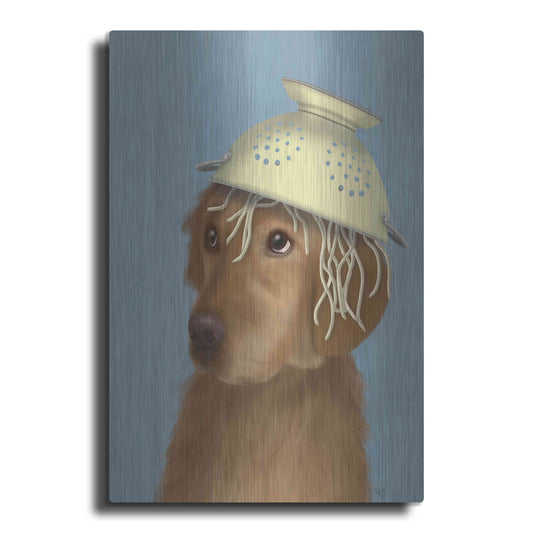 Luxe Metal Art 'Golden Retriever and Spaghetti' by Fab Funky Metal Wall Art