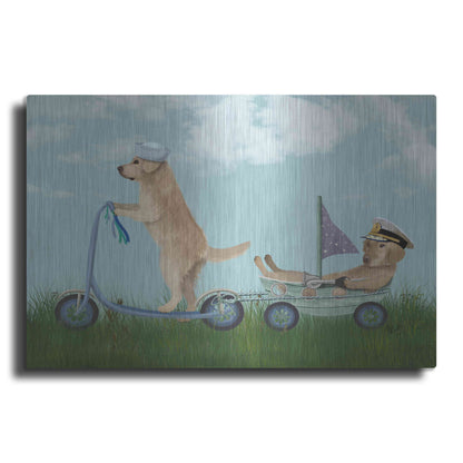 Luxe Metal Art 'Golden Retriever Scooter' by Fab Funky Metal Wall Art