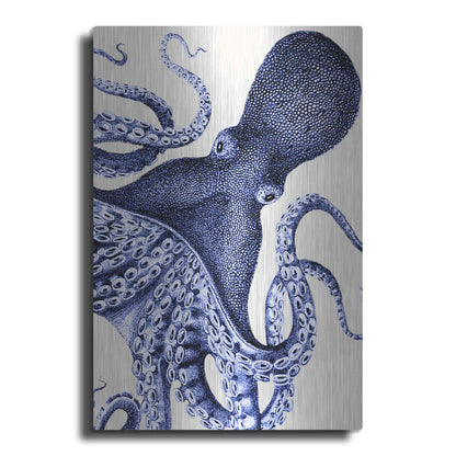 Luxe Metal Art 'Landscape Blue Octopus' by Fab Funky Metal Wall Art