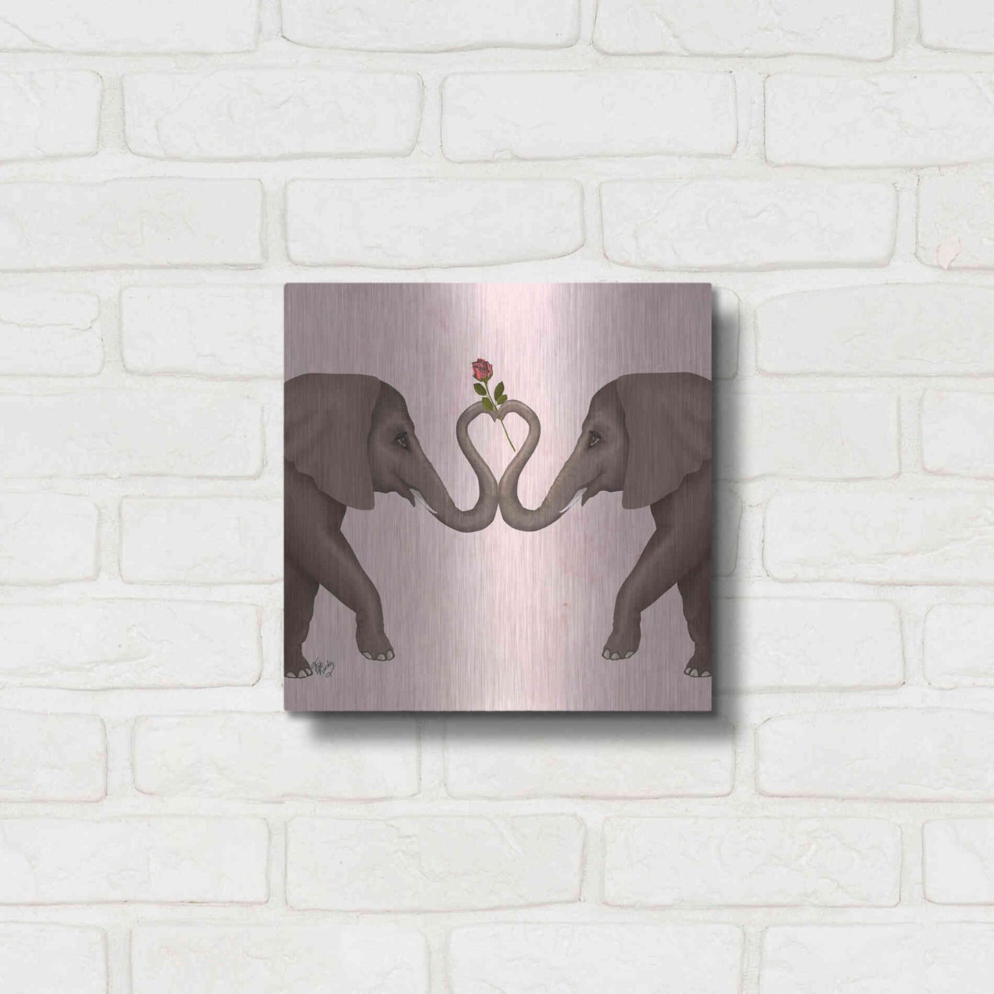 Luxe Metal Art 'Love is in the Air Collection C' by Fab Funky Metal Wall Art,12x12