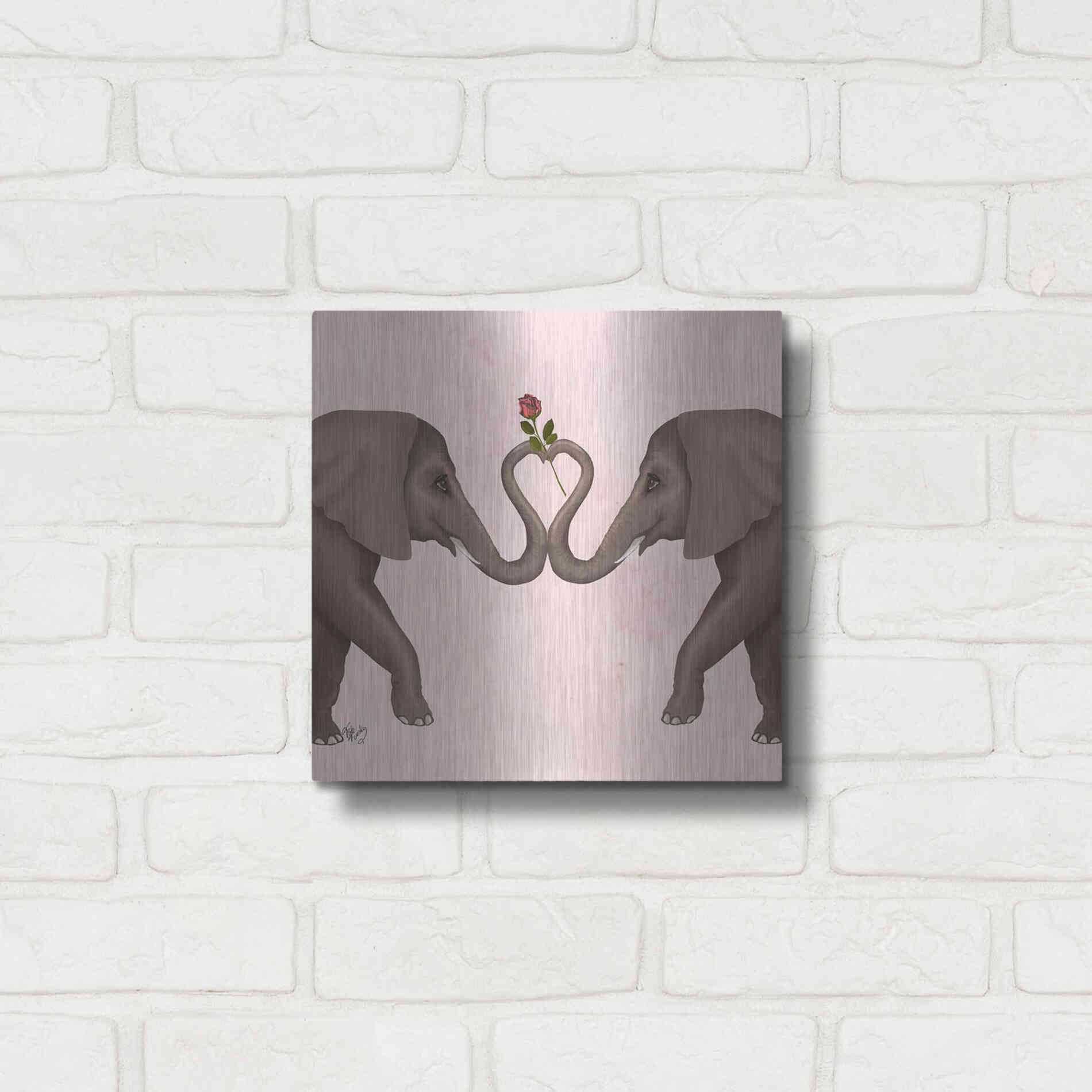 Luxe Metal Art 'Love is in the Air Collection C' by Fab Funky Metal Wall Art,12x12