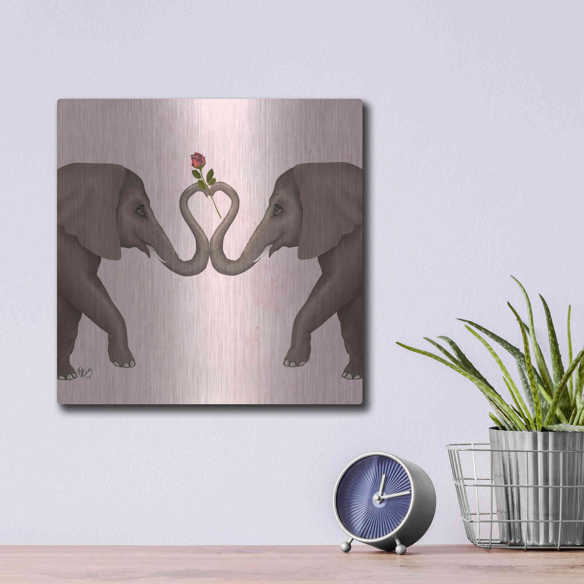 Luxe Metal Art 'Love is in the Air Collection C' by Fab Funky Metal Wall Art,12x12