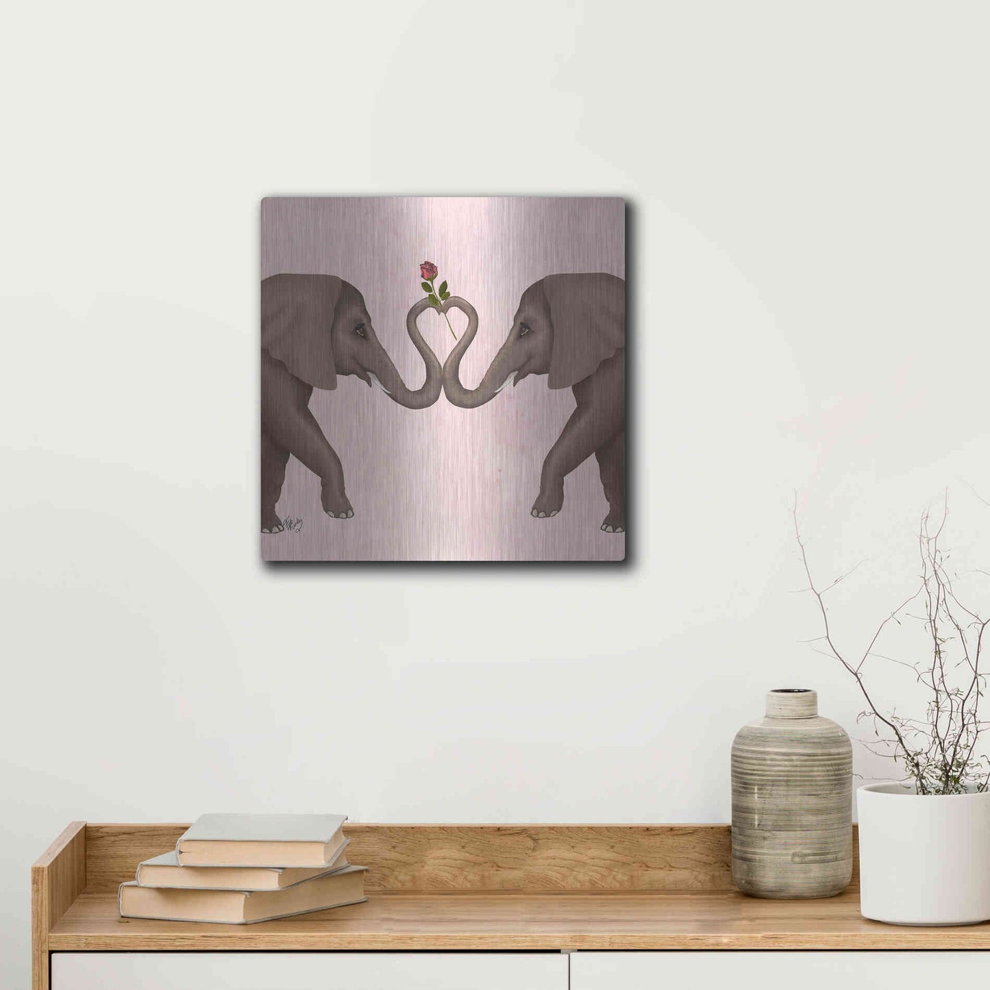 Luxe Metal Art 'Love is in the Air Collection C' by Fab Funky Metal Wall Art,12x12