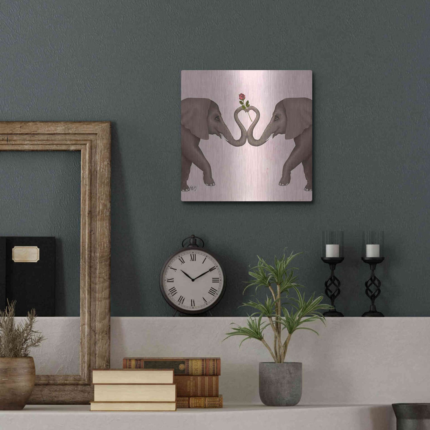 Luxe Metal Art 'Love is in the Air Collection C' by Fab Funky Metal Wall Art,12x12